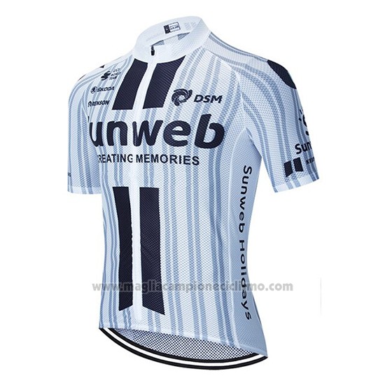 2020 Abbigliamento Ciclismo Sunweb Bianco Nero Manica Corta e Salopette